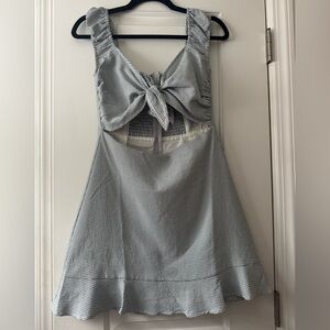 Chic Gingham Tie-Front Dress